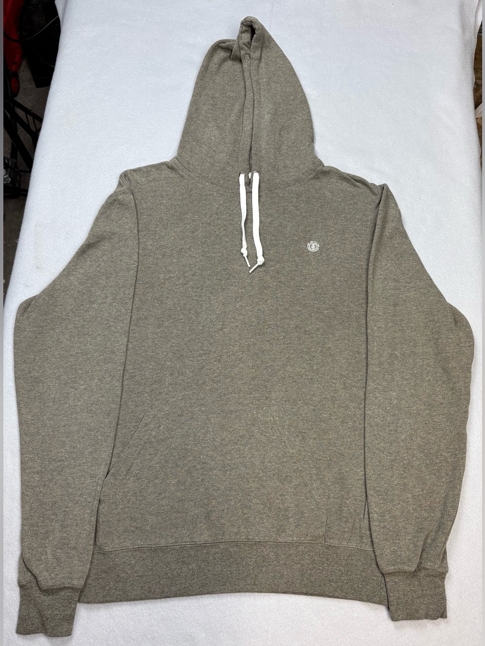 Element Olive Heather Logo Hoodie Medium